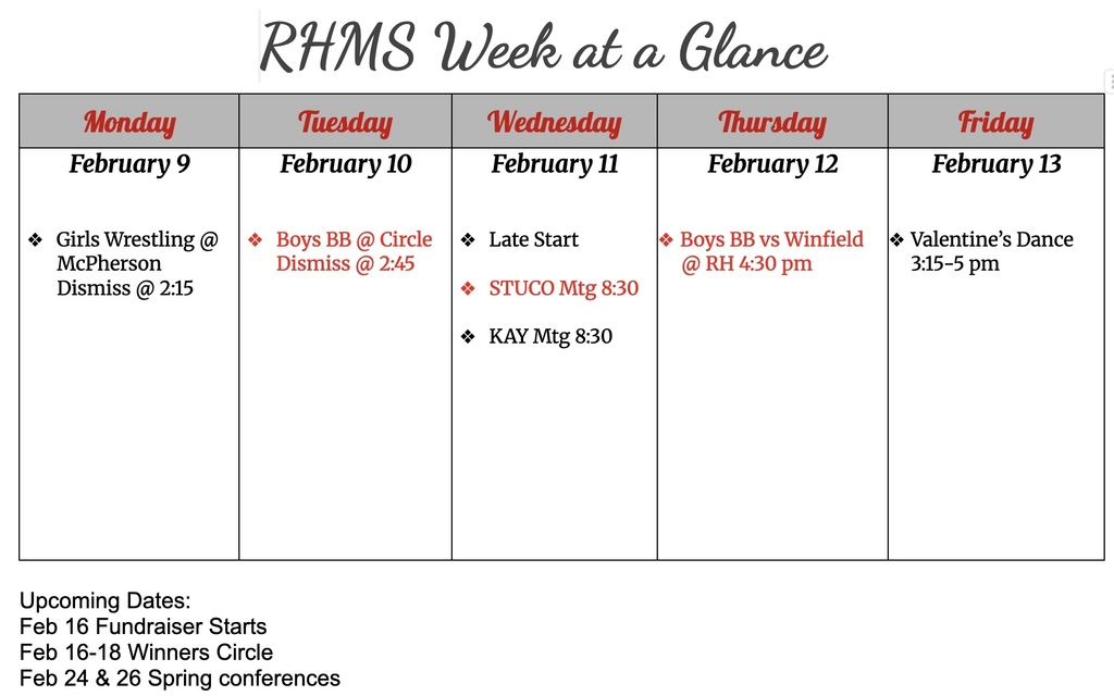 Week at a Glance 2/9/26