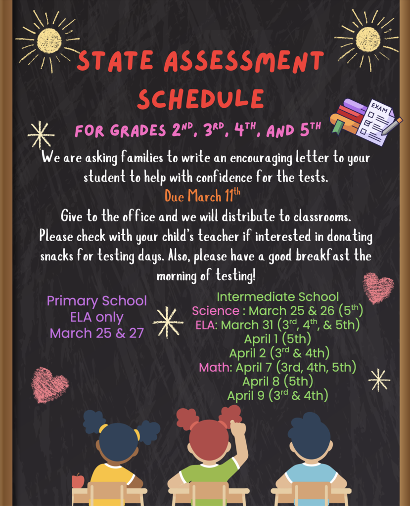 State Assessment Schedule