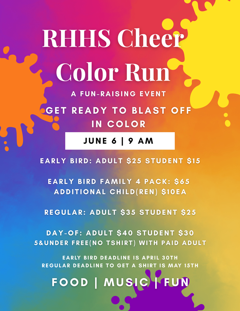 RHHS Cheer Color Run flyer info