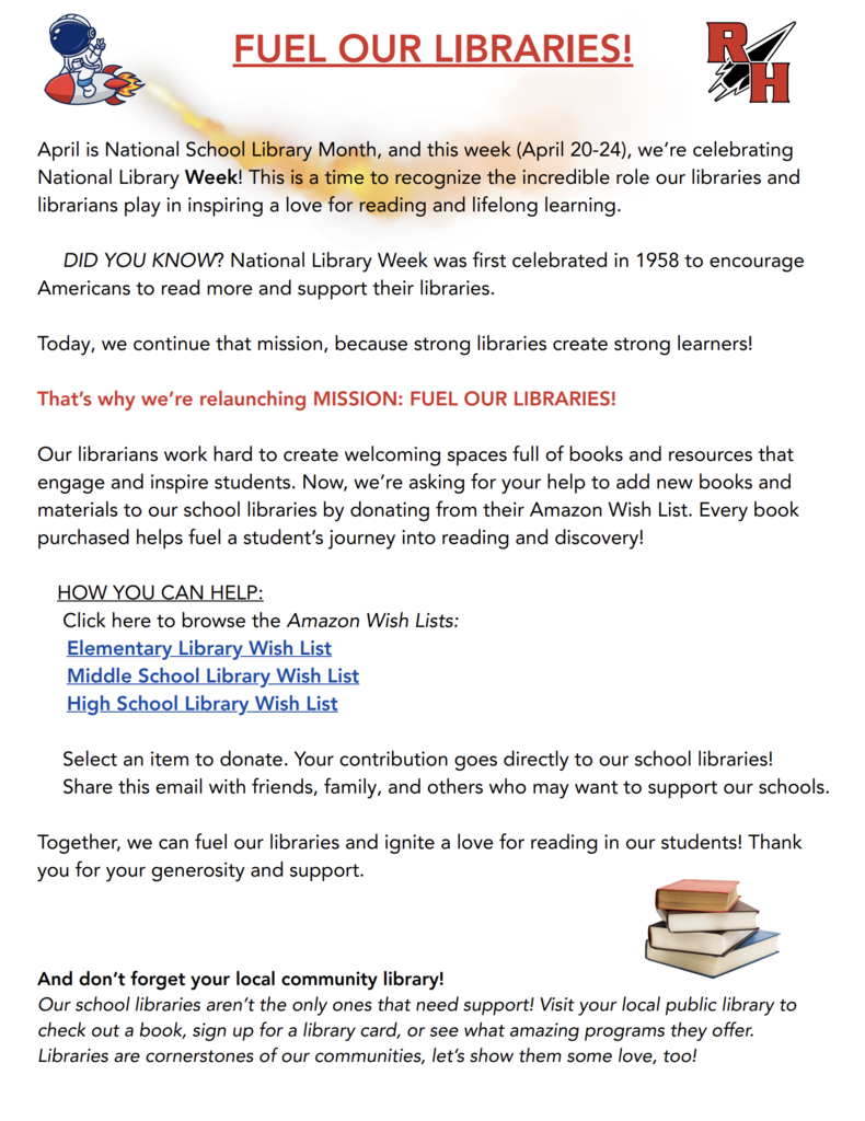 Fuel our Library - national library week