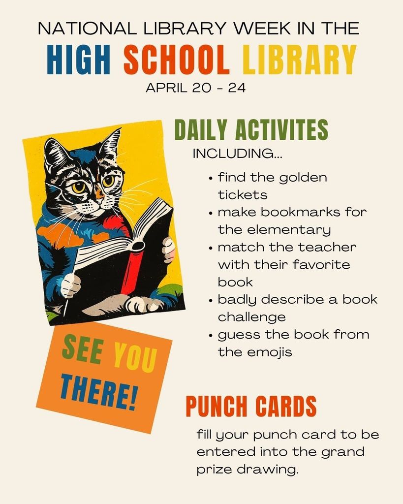 RHHS Library fun event this week for Nat'l Library Week