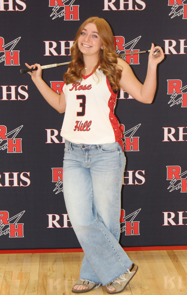 Hannah Reeves poses with her club.