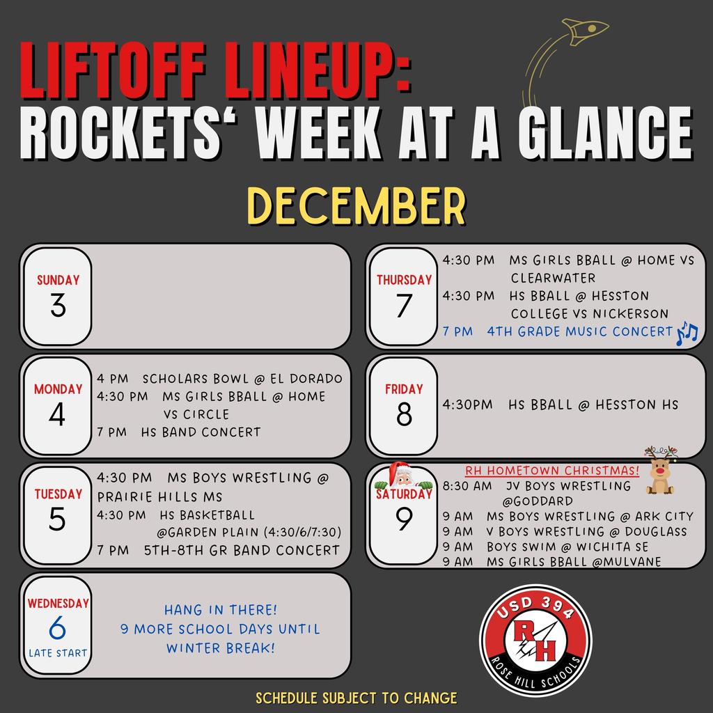 12-2 RH Calendar week
