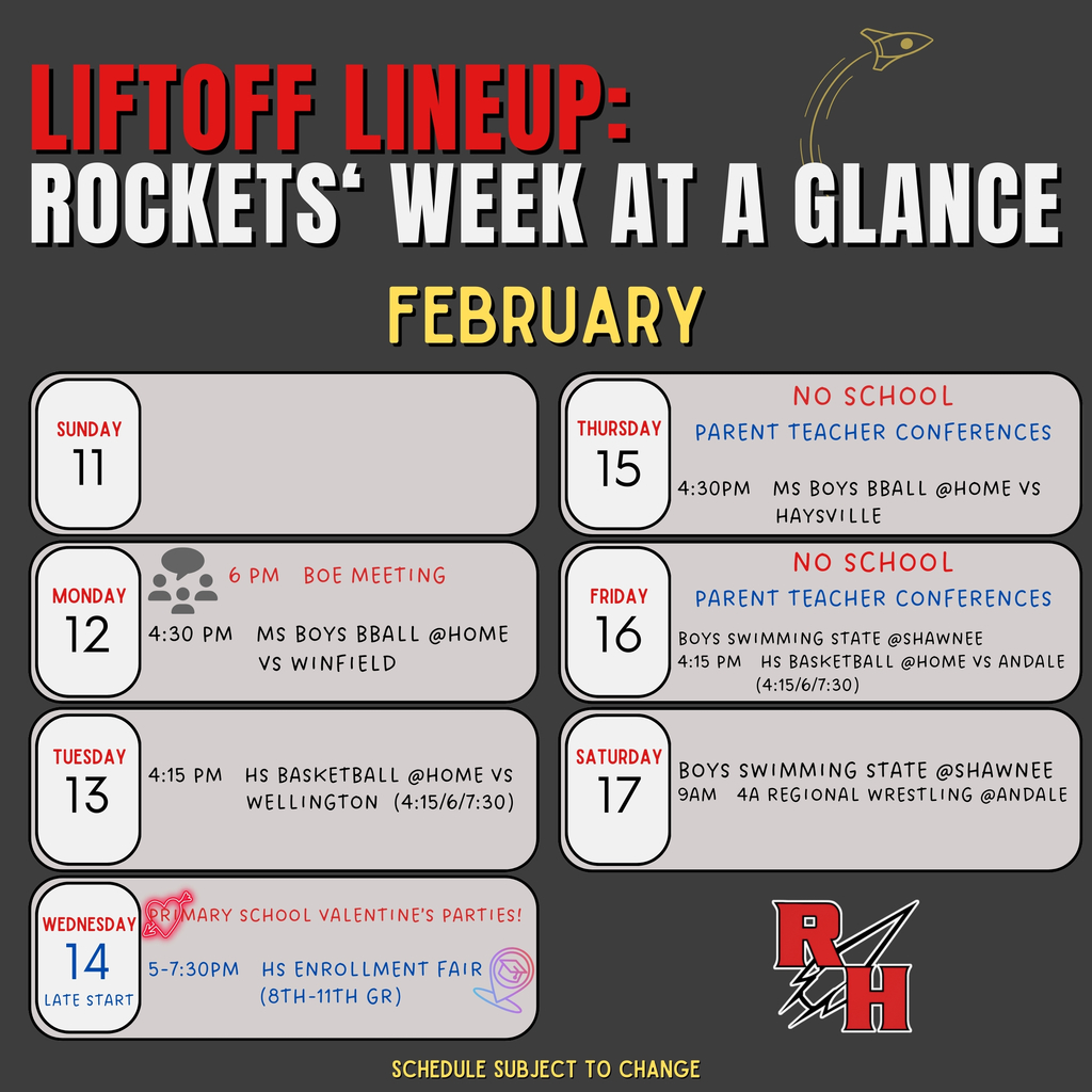 Weekly Lineup for week of 2-11-24