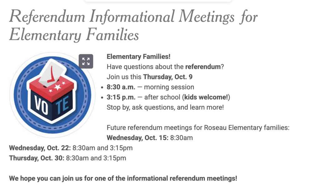Referendum Informational Meetings