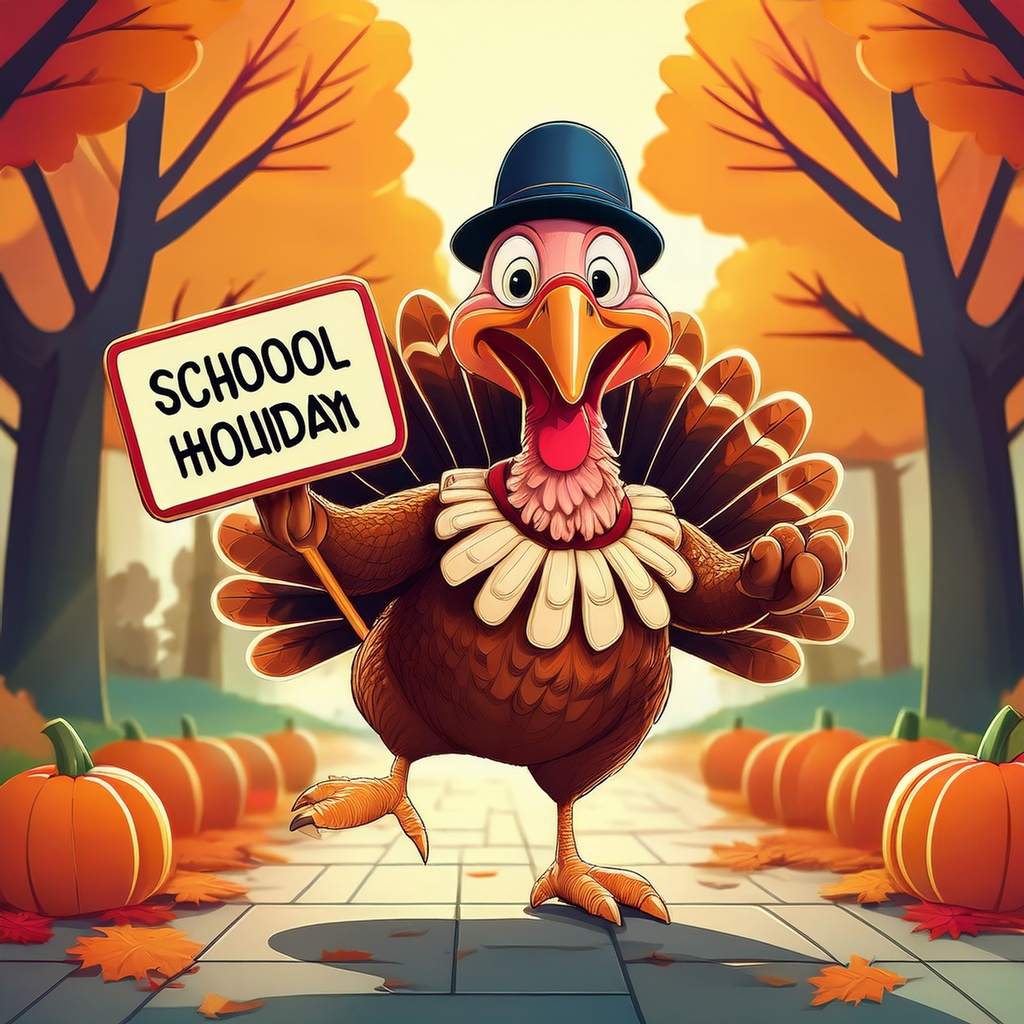 Turkey with School Holiday sign