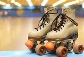 Roller skates on skating rink