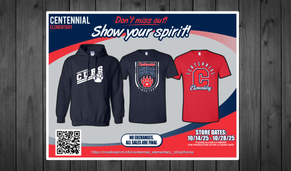 Spirit wear store open until 10/28/25  qr code