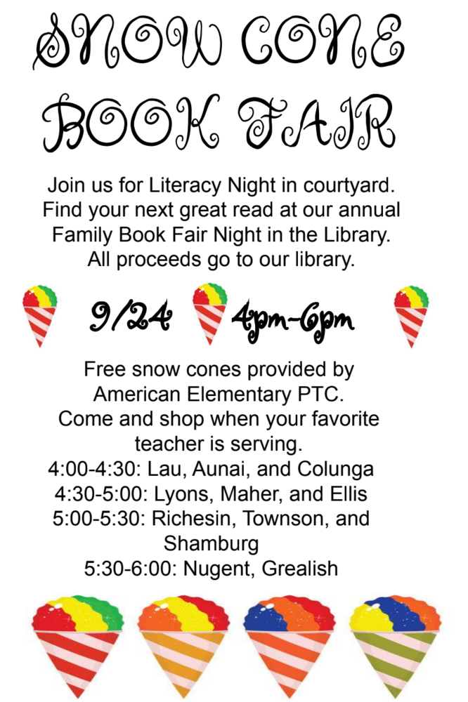 Snow Cone Book Fair