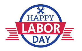 Happy Labor Day Banner Red and Blue