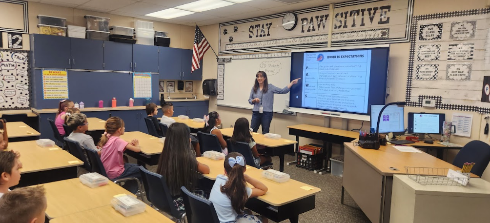 teacher in front of a class