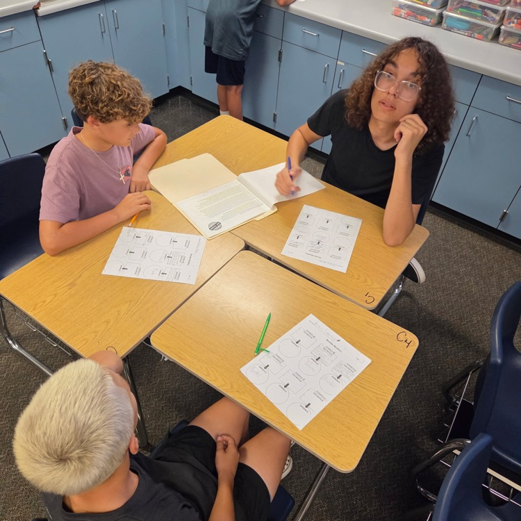 students working together at their desks