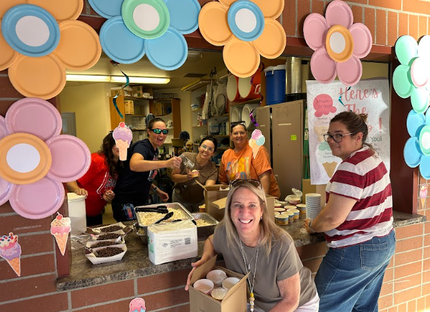 teachers scooping ice cream