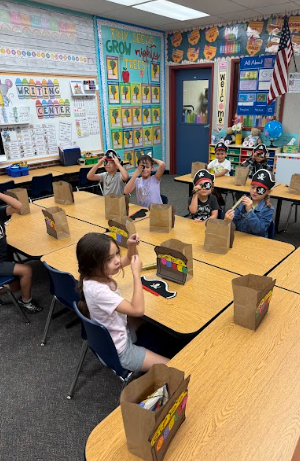 students with pirate hats