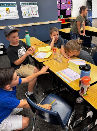 students with cups