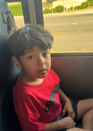 student on a bus