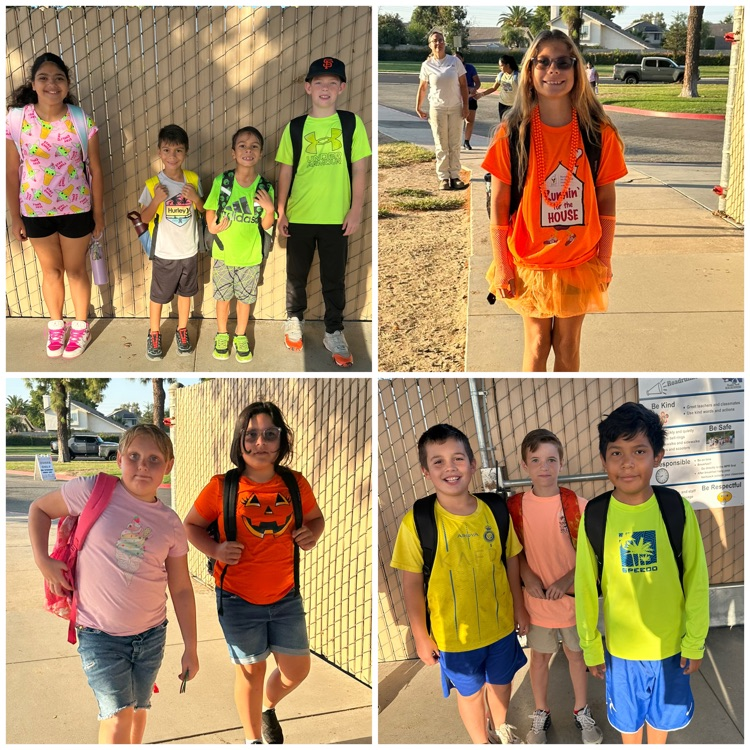 students wearing neon colored clothing