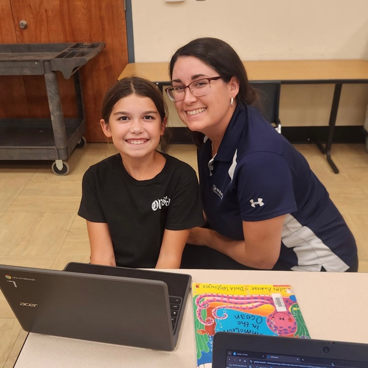 lady and girl smiling together while working on computer