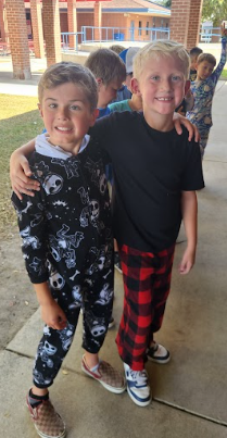 students in pajamas