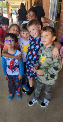 students in pajamas
