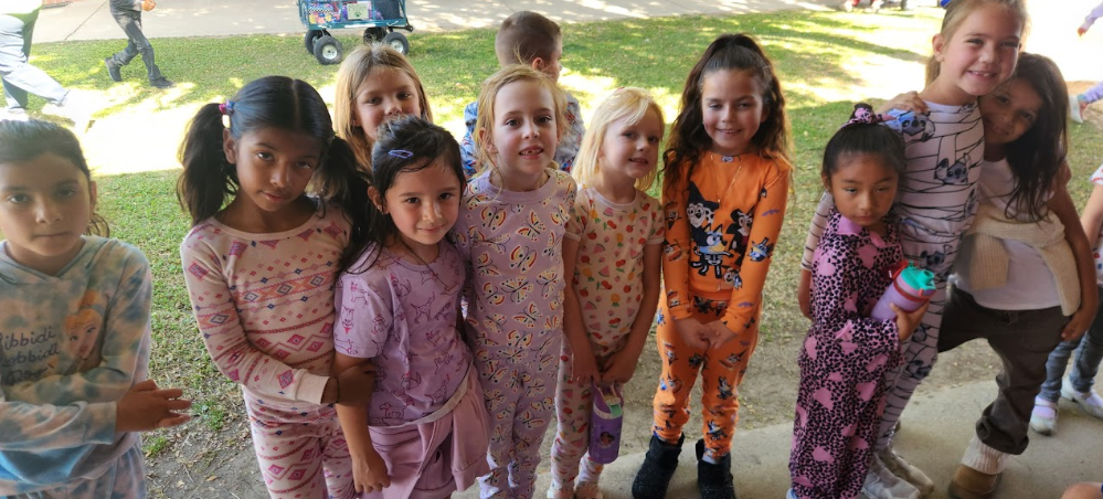 students in pajamas