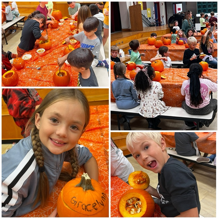 students making slime out of oumpkinpumpkin