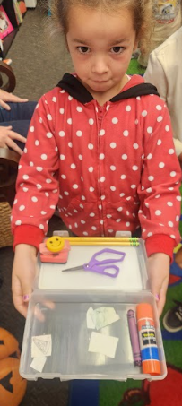 student with missing crayons