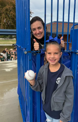 student by a dunk tank