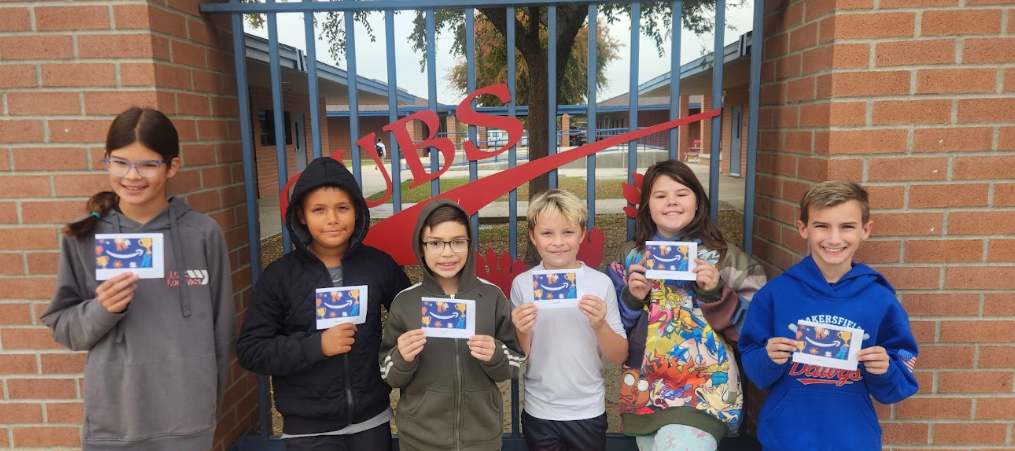 students with gift cards