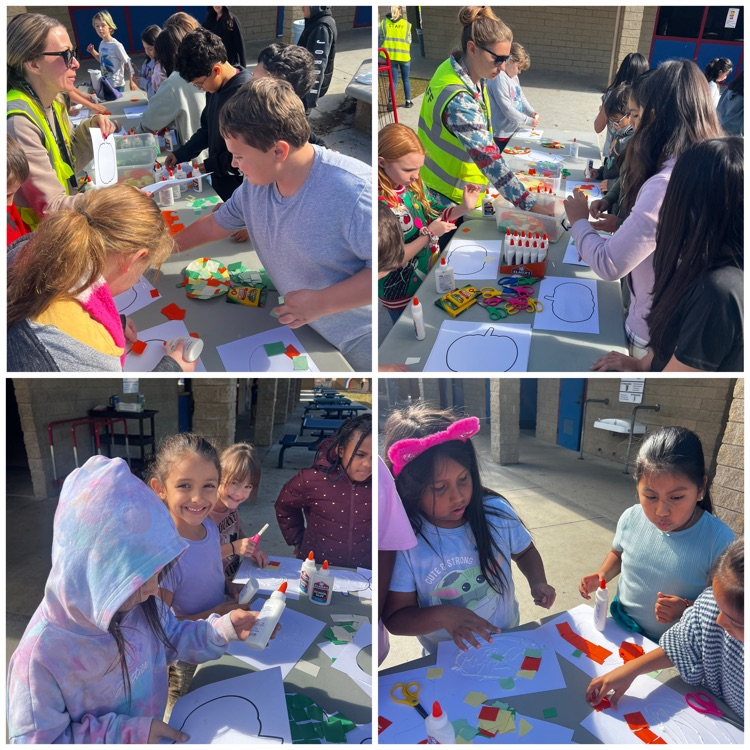 boys and girls doing arts and crafts