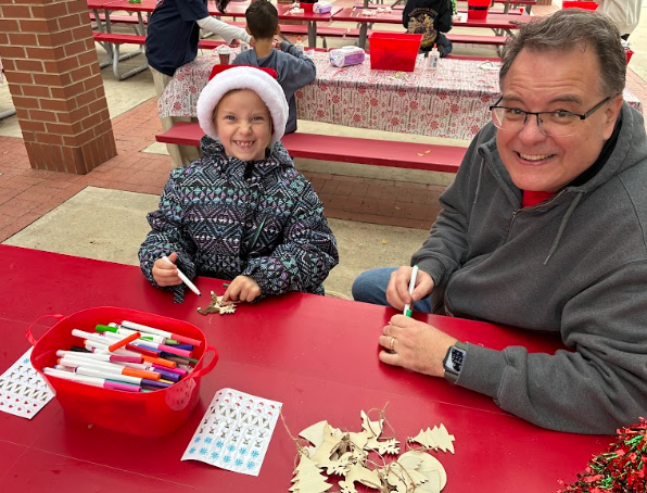 families doing a craft