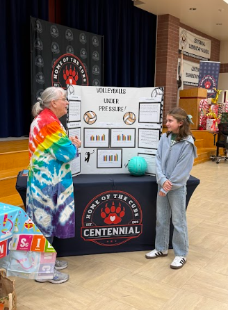 science Fair students being judged