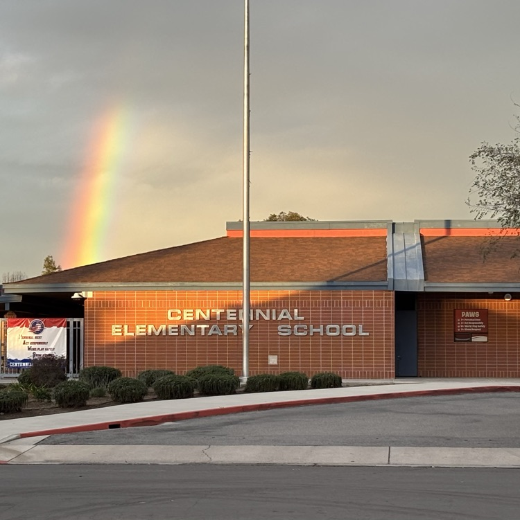 rainbow over a school