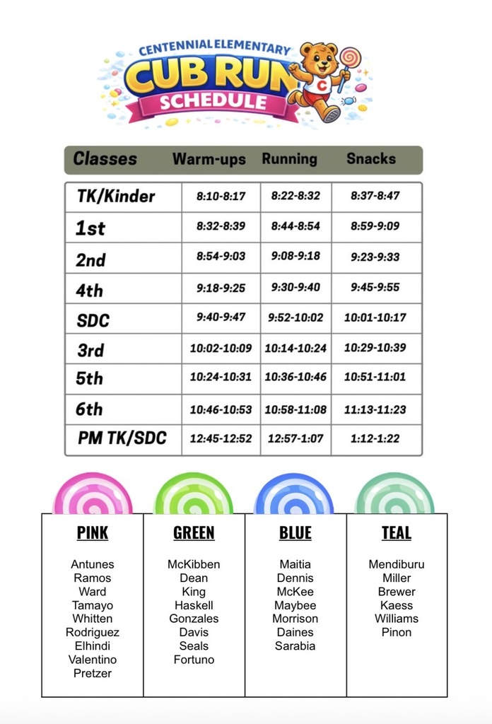 schedule of jog a thon