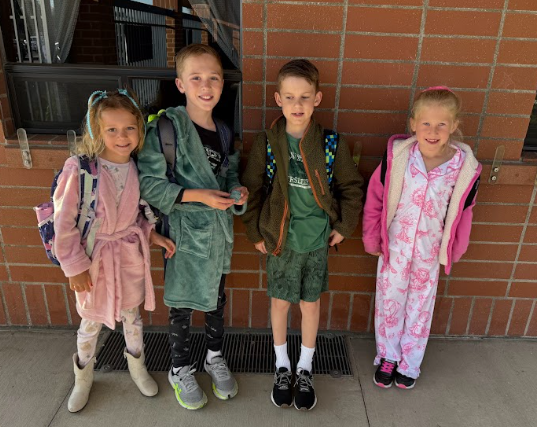 students wearing pajamas