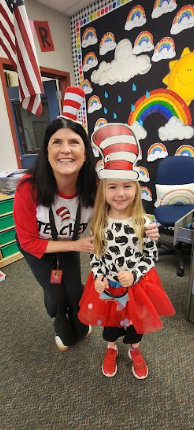 students dressed up as Cat in the Hat
