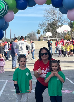 students with the principal