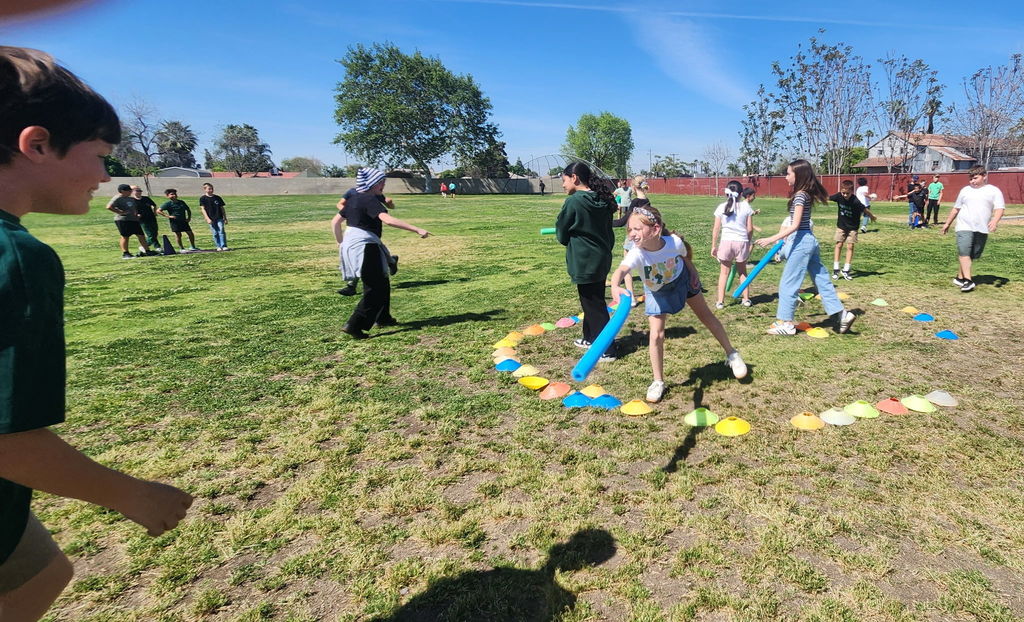 students on the field playing a game