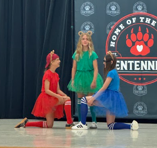 students dancing on stage