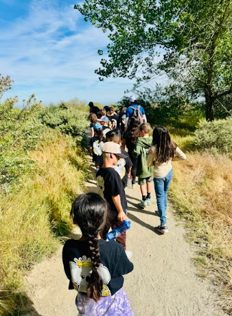 students on a hike