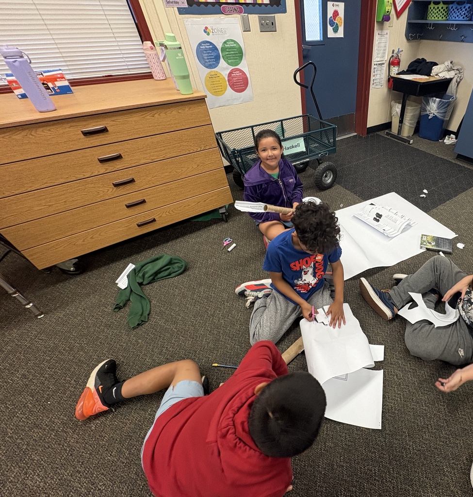 students with building materials 