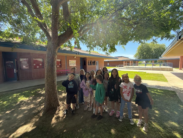 students under a tree