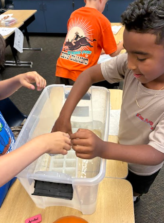 students with ice experiment