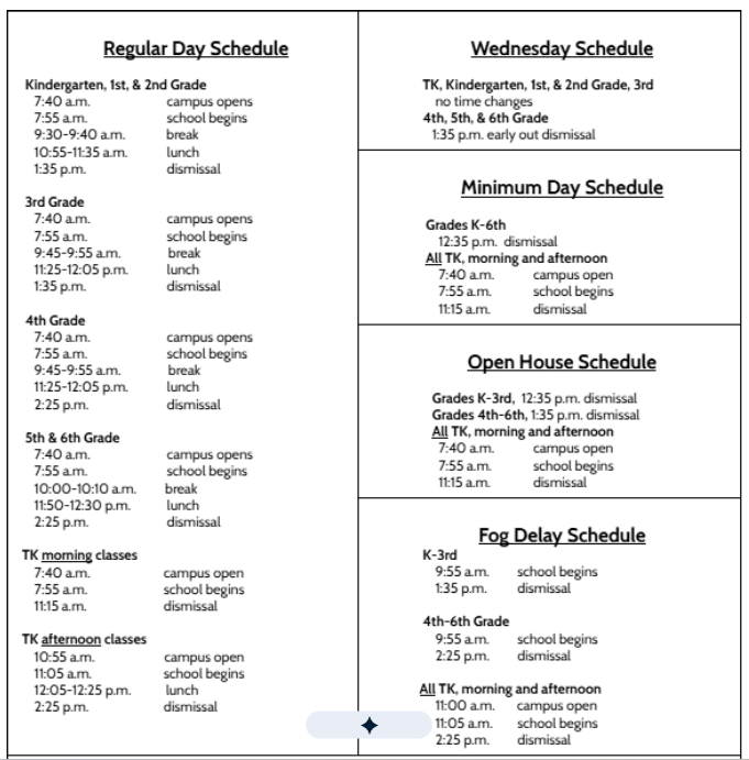 Bell Schedule