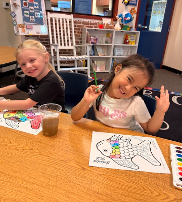 students watercoloring