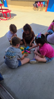 students playing a game