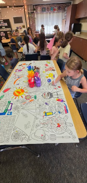 students coloring
