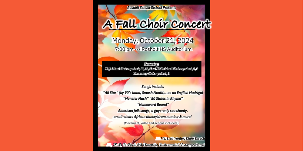 Fall Choir Concert Rosholt School District