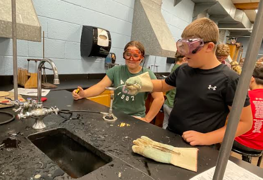 Mrs Pliska's STEM class making popcorn