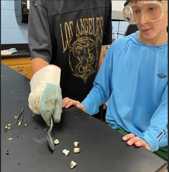 Mrs Pliska's STEM class making popcorn